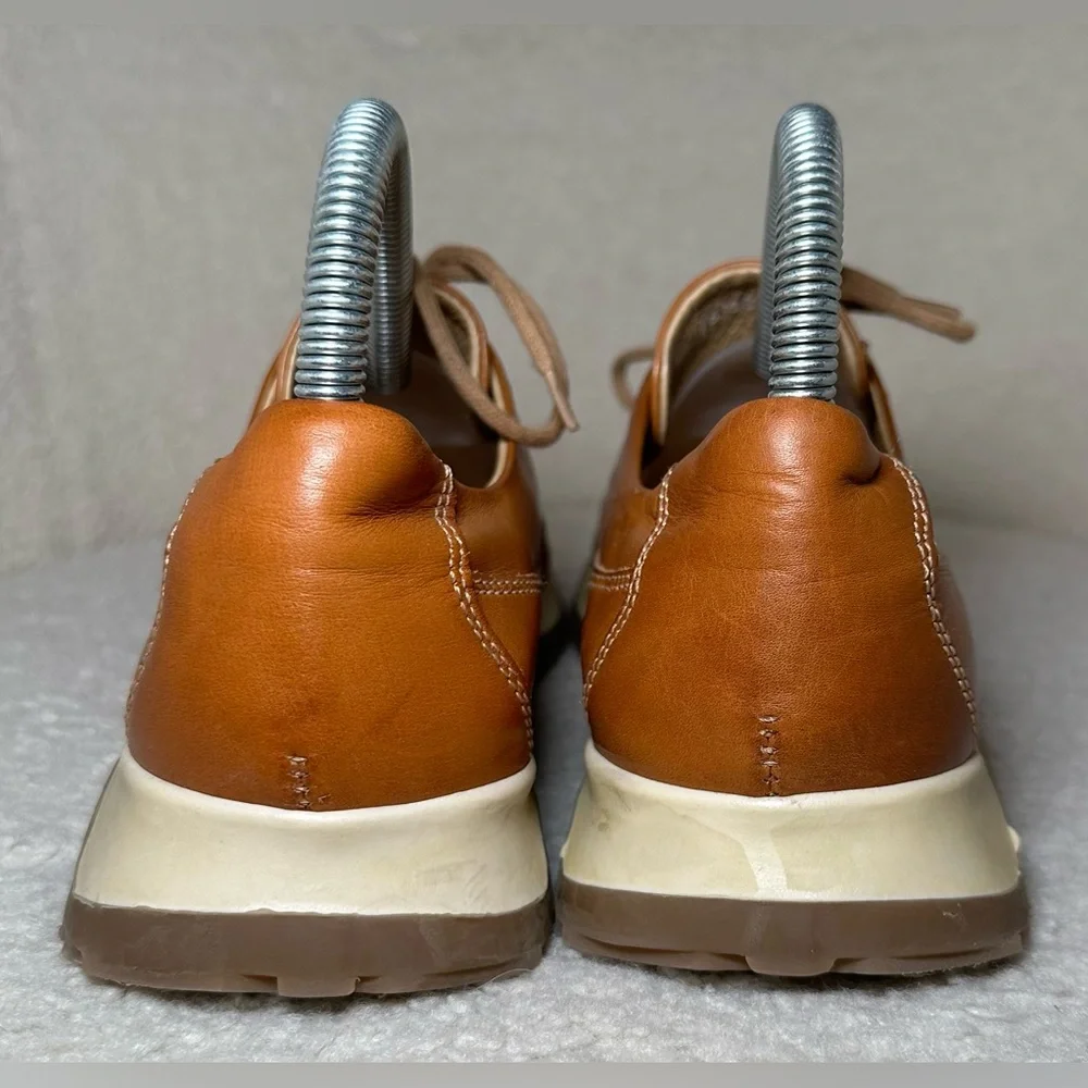 Antica Cuoieria Italian leather sneakers brown tan retro‎ style low profile 6.5 - Picture 6 of 10